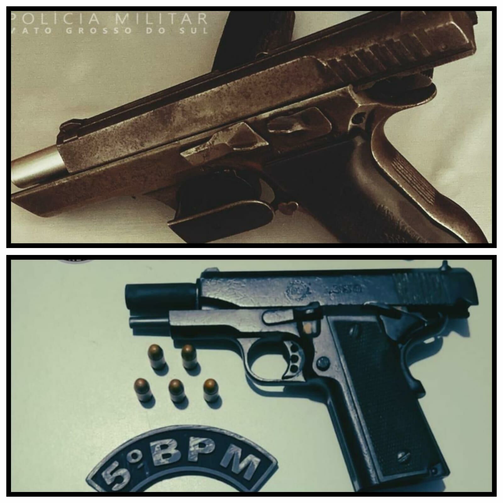 Imagem de compartilhamento para o artigo 5º Batalhão da PM apreende 5 armas de fogo em 3 dias da MS Todo dia